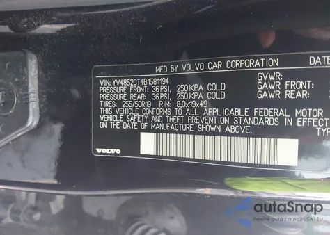 2011 Volvo Xc90 V8 из США, поврежденный, VIN YV4852CT4B1581194